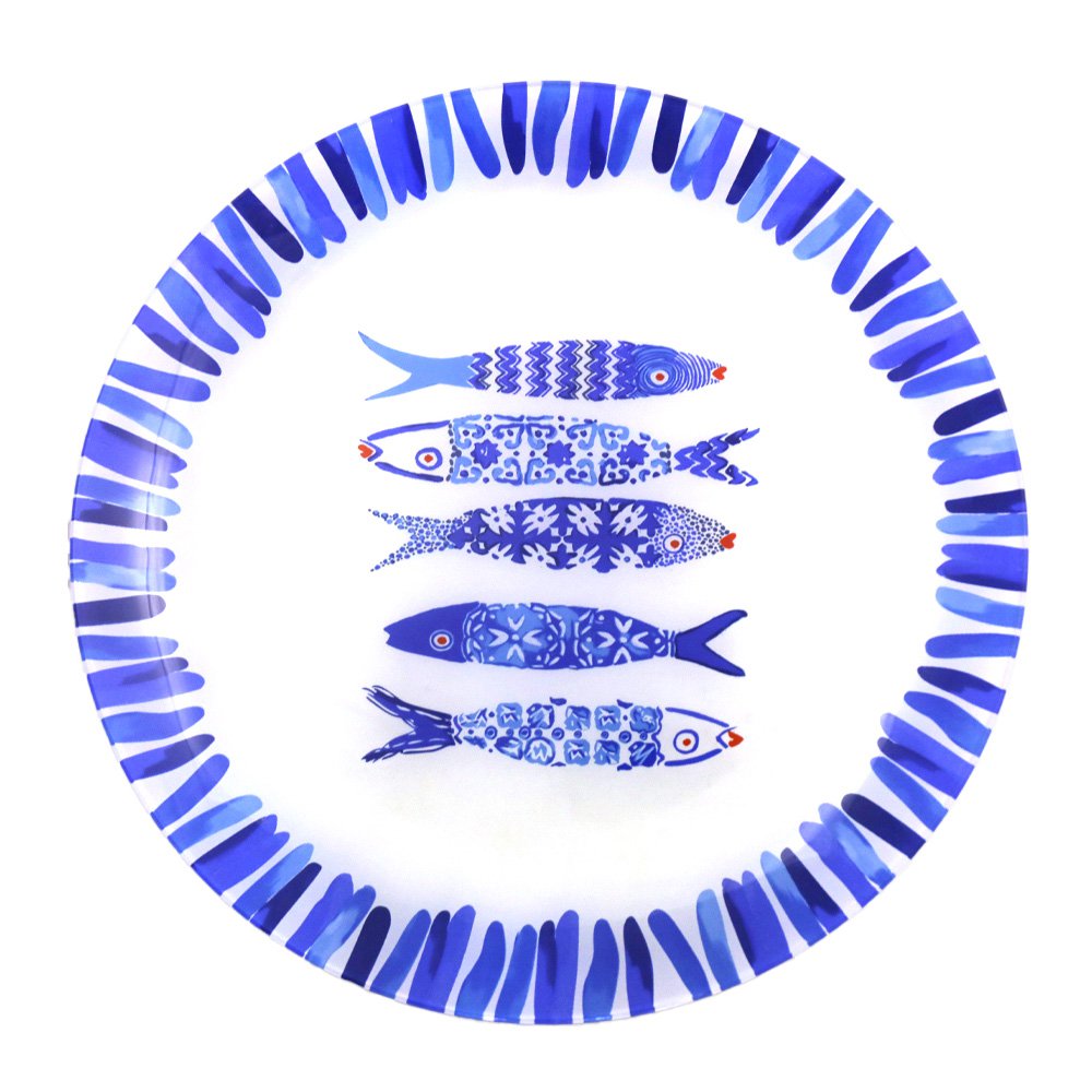 Blue Fish -Präsentationsplatte 30x30x2.2cm